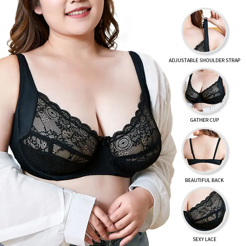 Intiflower 23078 ลูกไม้Underwire Braเซ็กซี่ร้อนปรับสายรัดนุ่มสบายสําหรับผู้หญิงขนาดใหญ่ไม่มีรอยต่อBraผู้ใหญ่