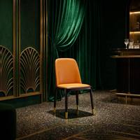 Chaise de salle à manger moderne en cuir PU marron pour salle à manger