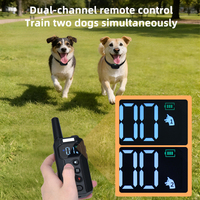 Ferngesteuertes Hundetrainingshalsband IP67 Wasserdicht Wiederaufladbar Kunststoff Piep-Vibrations-Schock Anti-Bell-Halsband