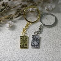 Dünya Tarot Kartı Anahtarlığı, 13x30mm, Hediyelikler için Parlak Metal Vintage Charm, Altın ve Gümüş