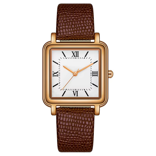 Custom OEM Women Quartz Watch Leather Strap 18mm Alloy Case Waterproof 3ATM Japanese Movement Business Wristwatch Box Wholesale