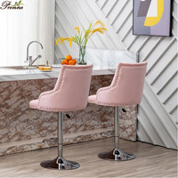 Luxus Nordic Tilford Rustikal Drehbar Pink & Gold Samt Verstellbar Beauty Spa Salon Höhe Barhocker