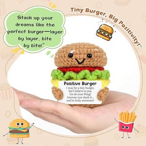 Nuevo Mini Hamburguesa Positiva, Divertida Figura de Hamburguesa, Muñeco Infantil, Regalo de Cumpleaños, Adornos de Hamburguesa Activos - Product Image 2