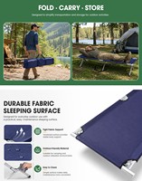 Lit pliant d'urgence pour le camping en plein air avec cadre en aluminium et support de 150 kg pour abri en cas de catastrophe et repos temporaire
