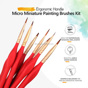 Pinceaux de <span class=keywords><strong>peinture</strong></span> miniatures triangulaires en bois de haute qualité, ensemble de pinceaux à lignes fines pour la <span class=keywords><strong>peinture</strong></span> à l'huile et à l'aquarelle pour artistes - Product Image 3