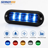 Senken R65 ECE R10 IP65 Super Mince Surfaced Monté Moto Lighthead Led Avertissement Lumière Stroboscopique pour Voitures