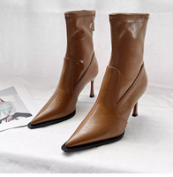 Schicke Damen Spitze Stiefeletten mit Dünnem Stilettoabsatz Rückseitiger Reißverschluss Schlanke Passform Abend-Party Elegante Street-Fashion Kleider-Stiefeletten