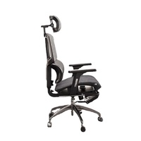 Chaise de bureau exécutive ergonomique moderne à dossier haut pivotant avec appui-tête réglable, accoudoirs réglables, hauteur réglable, structure en plastique