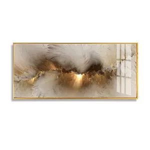 Factory Directly Provide Sell Well Porch Crystal porcelain painting luxury gold glass crystal porcelain wall paintings