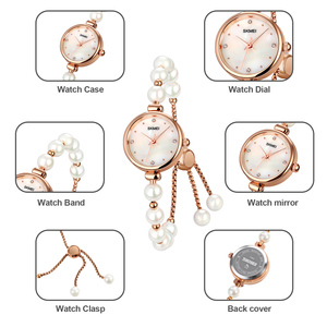 New Arrival Natural Stone And Copper Band Slim Round Zinc Alloy <b>Case</b> Glass Crystal Copper Buckle Elegant Minimalist Design - Product Image 4