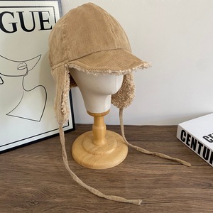 Lei Feng <b>Hat</b> Corduroy Fleece Lined Warm Windproof Winter <b>Bucket</b> <b>Hat</b> For Women <b>Reversible</b> Ear Protection - Product Image 4