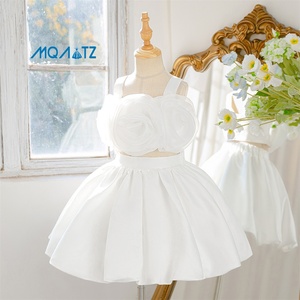 Abito da Principessa Rosa per <span class=keywords><strong>Bambina</strong></span>, <span class=keywords><strong>Vestito</strong></span> da Festa con Fiori per <span class=keywords><strong>Compleanno</strong></span>, Realizzato in Chiffon con Scollo Tondo - Product Image 3