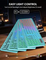 Clavier et souris ergonomiques sans fil rétroéclairés RGB 2,4 G silencieux, rechargeables pour Windows/Linux/Chrome/Mac, ordinateur portable, PC - En stock