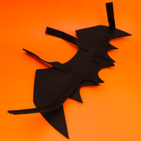 Costume d'Halloween pour animaux de compagnie : Ailes de chauve-souris réglables en feutre, tenue de cosplay avec décorations citrouille, fantôme et araignée pour fêtes costumées