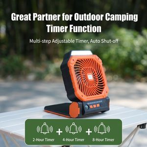 Ventilador Solar para Camping, Motor sin Escobillas, Carga USB, Mini Portátil, Gran Potencia, Batería de 6000mAh, 12+ Horas de Autonomía, 36/45 dB de Ruido - Product Image 5