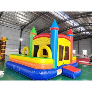 Nuevo Diseño de Brincolín Inflable Moonwalk, Casa de Brinco Arcoíris con Tobogán, Materiales de PVC de Grado Comercial - Product Image 4