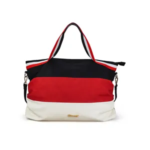 Kunden spezifisches Design klassische Mode Patchwork Kontrast farben Einkaufstaschen Handtaschen große Umhängetasche für Damen