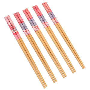 Palillos de bambú redondos con diseño floral para uso doméstico, juego familiar - Product Image 4