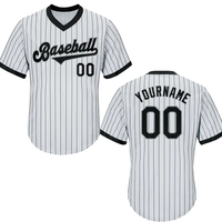 Hommes Jeunes Design Bouton Baseball Uniforme Club Personnalisé Blanc Baseball Jersey Brodé Point Équipe Logo Nom Numéro