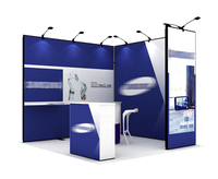 Stand d'exposition pliable, léger, modulaire, en aluminium de haute qualité, 10x10 pieds, pour espace 3x3.