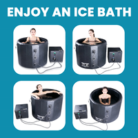 Bain froid portable de luxe pour l'extérieur, en PVC, baignoire à glace noire, thérapie par l'eau, baignoire gonflable, conception Drop Stitch