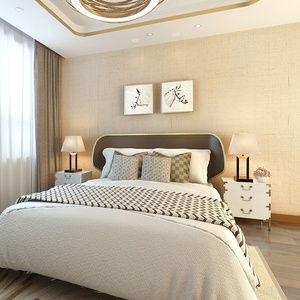 Rotoli di Carta da Parati Non Tessuta Impermeabile di Lusso, Tinta Unita <span class=keywords><strong>con</strong></span> Texture Lino, Certificata CE per Camera da Letto, <span class=keywords><strong>Soggiorno</strong></span>, Hotel - Product Image 2