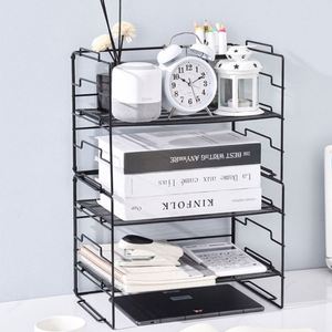 Iron Art Metal Mesh Wall Hanging Rack Five Story Newspaper and Magazine Storage Rack <b>A4</b> <b>File</b> Rack Office Storage - Product Image 6