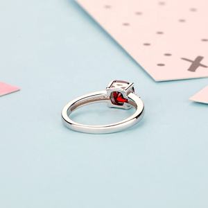 Joyería de moda personalizada Anillos de plata esterlina Diseños de piedra rubí Corte helado Piedras preciosas Anillos de compromiso de boda Plata 925 - Product Image 4