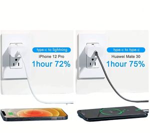 QC3.0ชาร์จเร็วแบบ2 in 1 USB-C 20W ที่ชาร์จ PD ที่ชาร์จโทรศัพท์พอร์ตคู่ชนิด C สายชาร์จเร็วและอะแดปเตอร์ - Product Image 3
