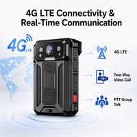 Caméra corporelle 4G avec fonction de conversation vidéo bidirectionnelle, diffusion en direct et intégration de plateforme de suivi GPS pour les équipes de sécurité