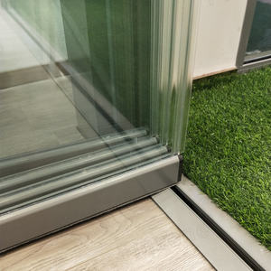 ประตูกระจกบานเลื่อนอลูมิเนียมพับได้แบบไร้กรอบเป็นผนังกระจกกั้นโปร่งใส - Product Image 3