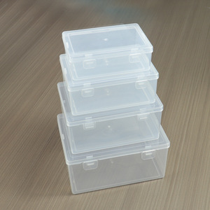 Transparent Plastic <b>Storage</b> <b>Box</b> Set Rectangle Covered For Toys Books Documents Paint Bottles Organizer 80-110 Char - Product Image 4