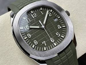 Montre de luxe de qualité supérieure, étanche, mécanique, 40 mm, mouvement ETA 330 DDF Factory, épaisseur 8,3 mm, bracelet PP vert. - Product Image 3