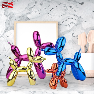 2025 moda resina globo perro escultura multicolor Metal Animal arte decoración, efecto espejo (10cm-30cm) - Product Image 1