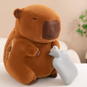 Kapibara Sıcak Sarılma Yastığı Peluş Oyuncak El Isıtıcısı 2'si 1 Arada Öğrenciler ve Ofis İçin Yumuşak Rahatlatıcı Hediye - Product Image 5