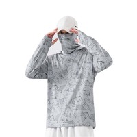 Fournisseur poisson d'extérieur vente en gros chemise blanche sublimation masque facial chemises de pêche à manches longues pour hommes Upf 50 +