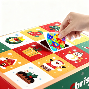 Thiết kế mới cao cấp tuck End tông Món Quà Giáng sinh bất ngờ mù Hộp bao bì <span class=keywords><strong>in</strong></span> dây kéo xé hộp giấy hộp các tông - Product Image 4