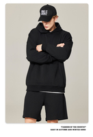 Shorts en molleton Ensemble de sweats à capuche et de shorts pour hommes Pulls surdimensionnés Survêtement Sweat à capuche à épaules tombantes et ensemble court Survêtement