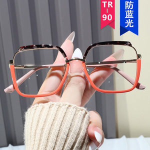 Monture Lunettes Anti-Lumière Bleue Caractéristique Carré Myopie Cadre Diamant Visage Élégant Instagram Populaire <span class=keywords><strong>Natu</strong></span> Couleur - Product Image 1