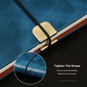 Custom Logo Printing 6 <b>Ring</b> Planner <b>Binder</b> PU Leather Loose Leaf Notebook with Elastic Cord - Product Image 3