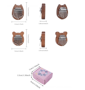 Kalimba de Madera, <span class=keywords><strong>Piano</strong></span> de Pulgar de 8 Teclas, Mini Kalimba, Llavero con <span class=keywords><strong>Piano</strong></span> de Pulgar, Instrumento Musical Mbira, Buen Accesorio Colgante para Niños - Product Image 3