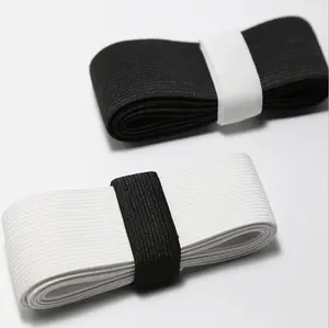 Width 1/1.5/ 2/2.5/3/4/5cm White/Black Colored Soft Knit Braided Elastic Web Band For Sewing Garment Accessories