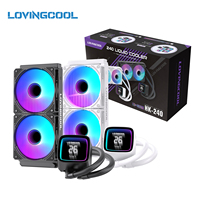 LOVINGCOOL Emballage personnalisé pour PC de jeu de bureau, refroidisseur de processeur liquide AIO, 120/240/360 mm, écran LCD ARGB, ventilateur PWM, système de refroidissement par eau