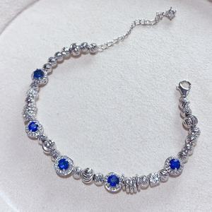 צמיד ספיר פרידוט משובץ בעיצוב חוליות יוניסקס בסגנון מינימליסטי מתנה - Product Image 5