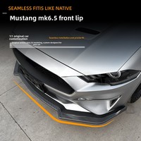 Nouveau Spoiler Avant pour Mustang MK6.5 2018-2023, Accessoire de Modification Extérieure en Noir Piano et Motif Fibre de Carbone OLIVER