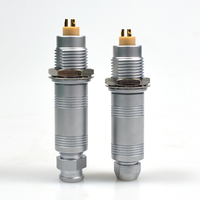 OURCONN Compatible avec les connecteurs auto-bloquants Fischer Push-pull, série F, prise étanche en métal courte argentée 0F 1F 2F 3F