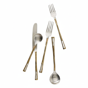 Vente en gros de couverts en acier inoxydable plaqués argent doré lot de couverts de mariage bon marché personnalisé de restaurant d'usine - Product Image 1