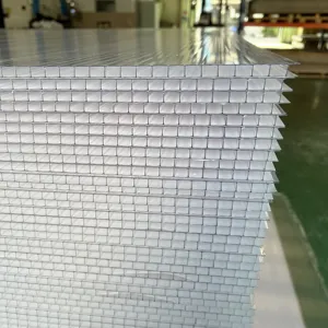 Hollow 2wall Polycarbonate Roof Twinwall Policarbonato Sheet Price Transparent 10mm Roof Panel Polycarbonate Hollow Sheet