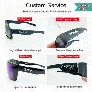 نظارات شمسية للرجال من Locs Style للبيع بالجملة نظارات شمس كلاسيكية من البلاستيك الأسود مزودة بشعار مخصص للرجال