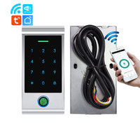 HF6 WIFI Tuya Standalone Biometrisches Fingerabdruck-Zutrittskontrollsystem mit Tastatur, RFID-Karte, Touchscreen und Fernbedienung per App